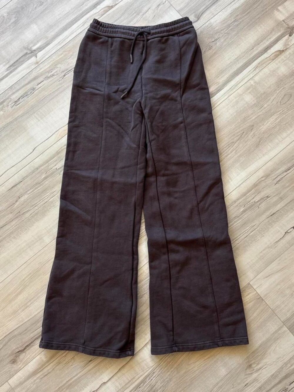 Myourfitonline Brown wide leg sweatpants with drawstring waist